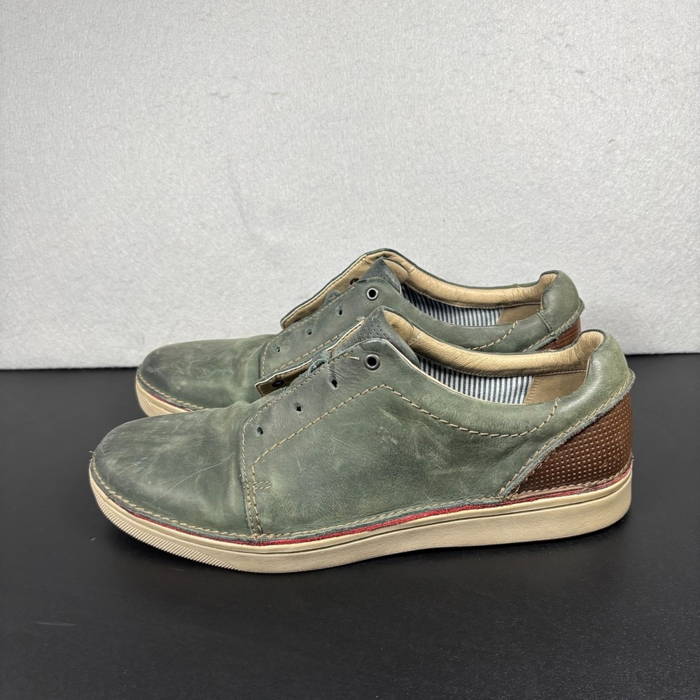 Clarks Kitna Stride Mens 13 Green Leather Low Top Casual Sneakers Shoes No Laces